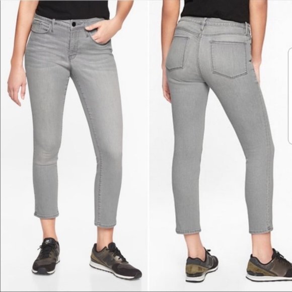 Athleta Jeans Athleta Sculptek Skinny Crop Jeans Granite Wash